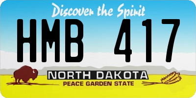 ND license plate HMB417