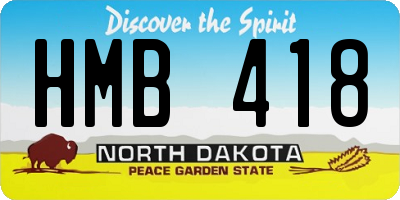 ND license plate HMB418