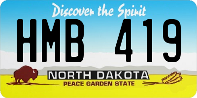 ND license plate HMB419