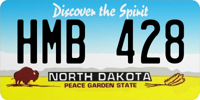 ND license plate HMB428
