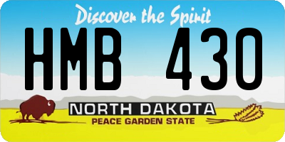 ND license plate HMB430