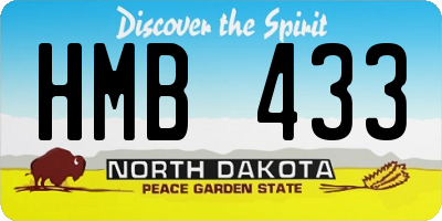 ND license plate HMB433