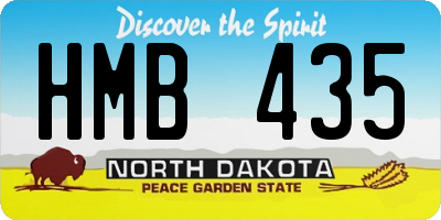 ND license plate HMB435
