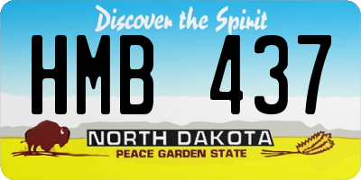 ND license plate HMB437
