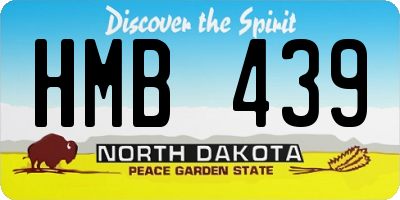 ND license plate HMB439