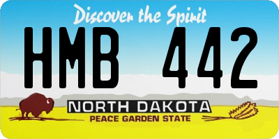 ND license plate HMB442