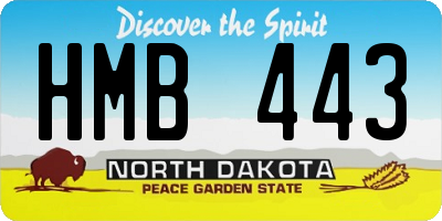 ND license plate HMB443