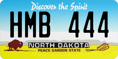 ND license plate HMB444
