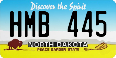 ND license plate HMB445