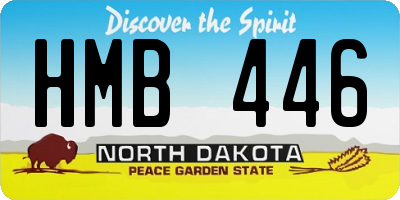 ND license plate HMB446