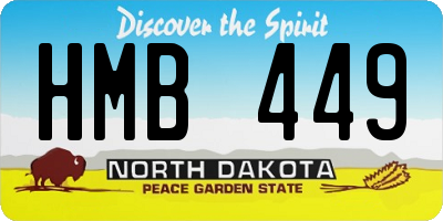 ND license plate HMB449