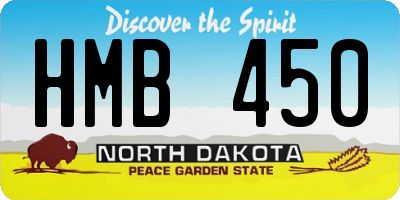 ND license plate HMB450