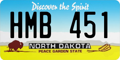 ND license plate HMB451