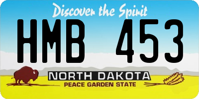 ND license plate HMB453