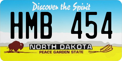ND license plate HMB454