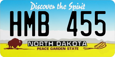 ND license plate HMB455