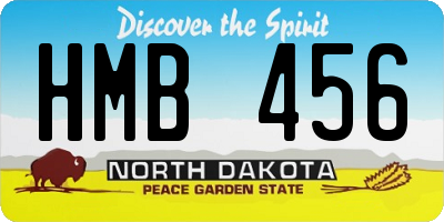 ND license plate HMB456