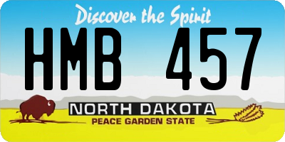 ND license plate HMB457
