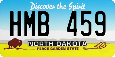 ND license plate HMB459