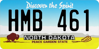 ND license plate HMB461