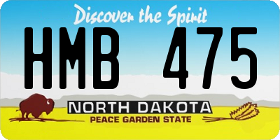 ND license plate HMB475