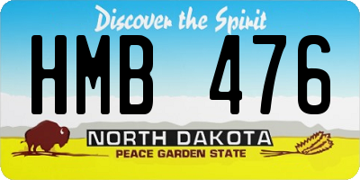 ND license plate HMB476