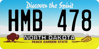 ND license plate HMB478