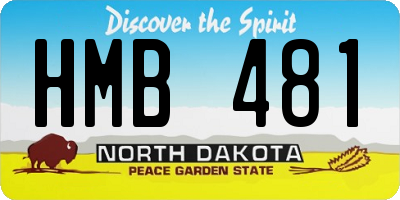 ND license plate HMB481