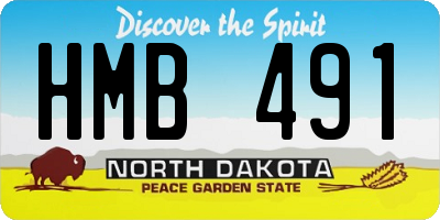 ND license plate HMB491