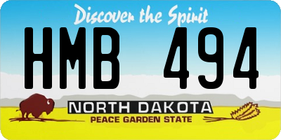 ND license plate HMB494