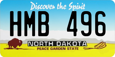 ND license plate HMB496