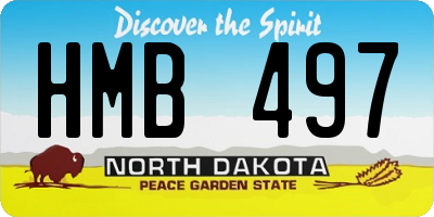 ND license plate HMB497