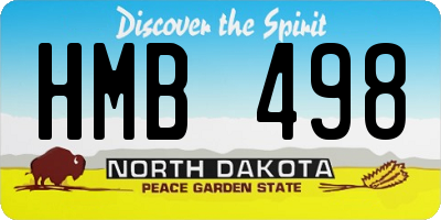 ND license plate HMB498
