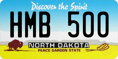 ND license plate HMB500