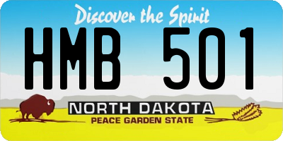 ND license plate HMB501