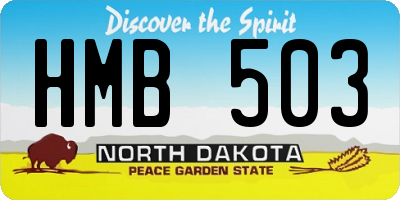ND license plate HMB503