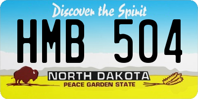 ND license plate HMB504