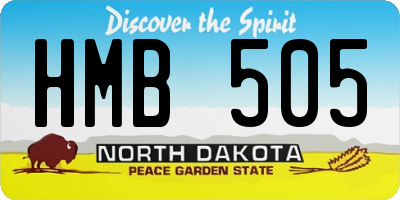 ND license plate HMB505