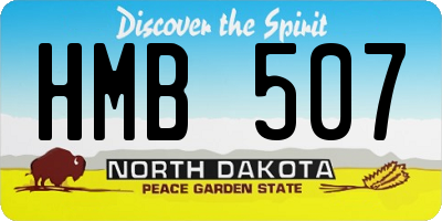 ND license plate HMB507