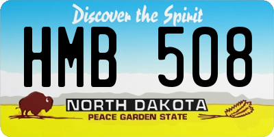 ND license plate HMB508