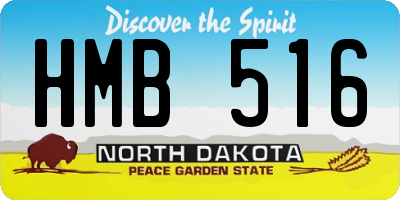 ND license plate HMB516