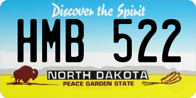 ND license plate HMB522
