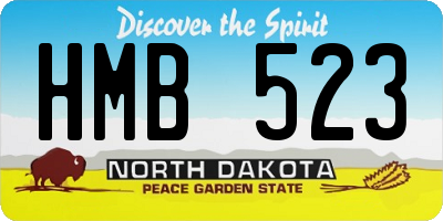 ND license plate HMB523