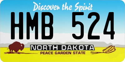 ND license plate HMB524