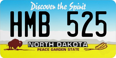 ND license plate HMB525