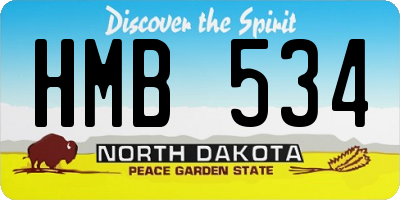 ND license plate HMB534