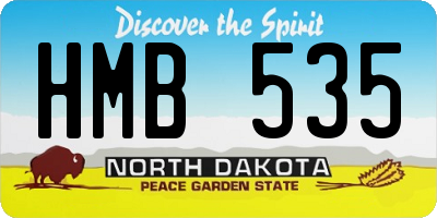 ND license plate HMB535
