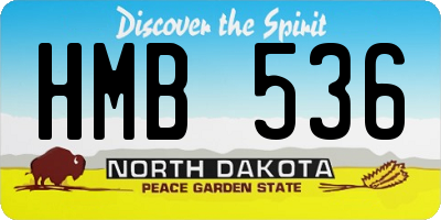 ND license plate HMB536