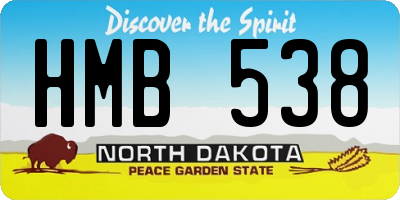ND license plate HMB538