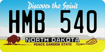 ND license plate HMB540